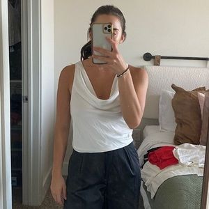 White open back and cowl neck too